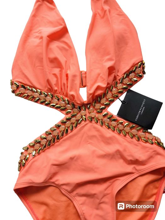 Nowy pomarańczowy strój kostium kąpielowy 36,S monokini Forever Unique