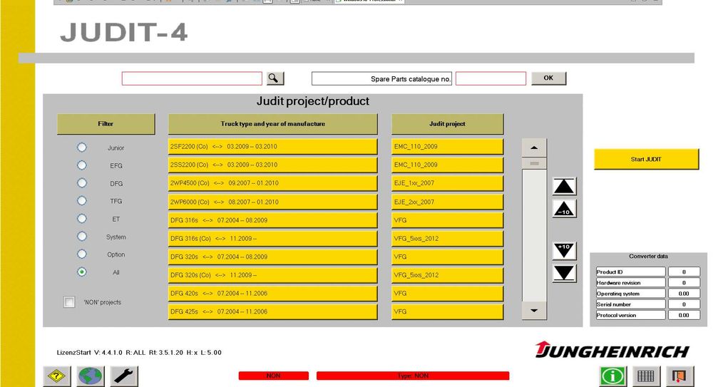 Jungheinrich JUDIT SH EPC Software Katalog Części Schemat Instrukcja