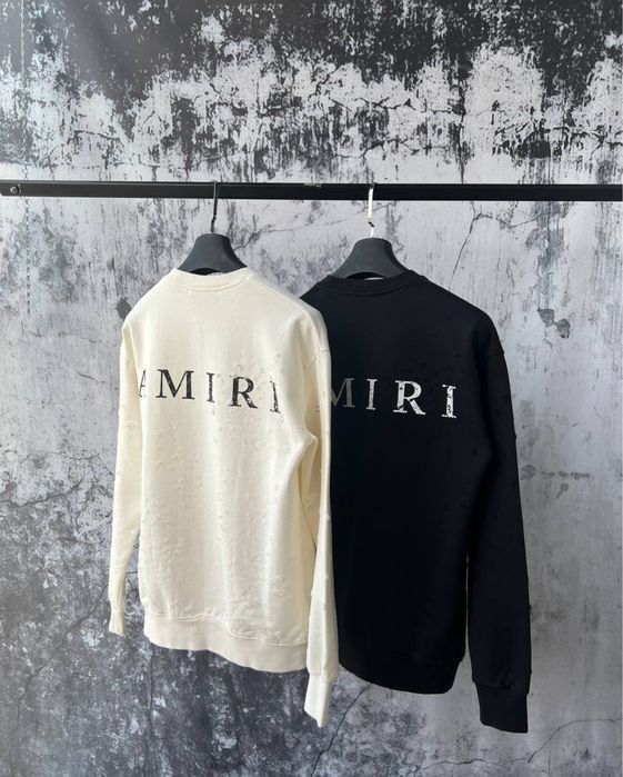 AMIRI рванный мужской свитшот реглан батник кофта свитер порванный