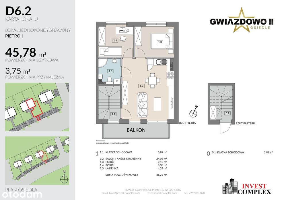 3-pokojowe mieszkanie 49m2 + ogródek Bez Prowizji