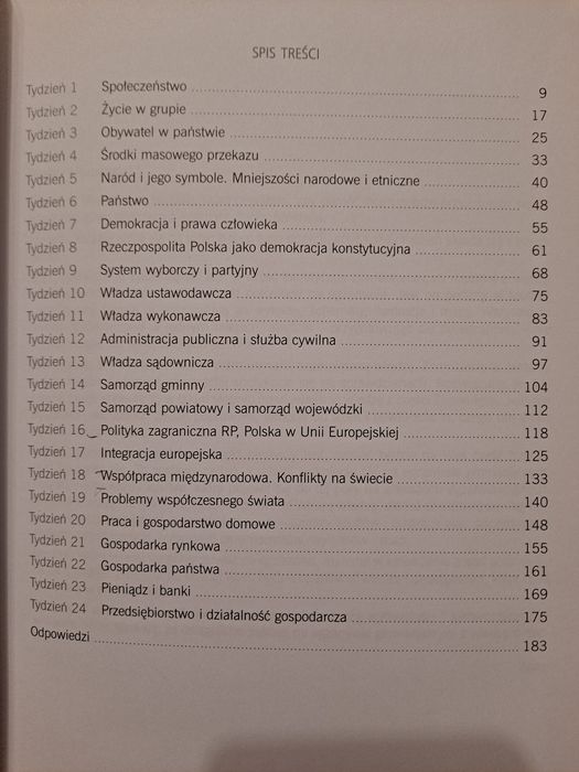 Wiedza o społeczeństwie - kalendarz gimnazjalisty