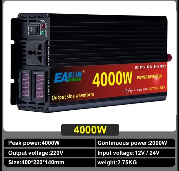 Inversor Onda Pura 4000w 24v/220