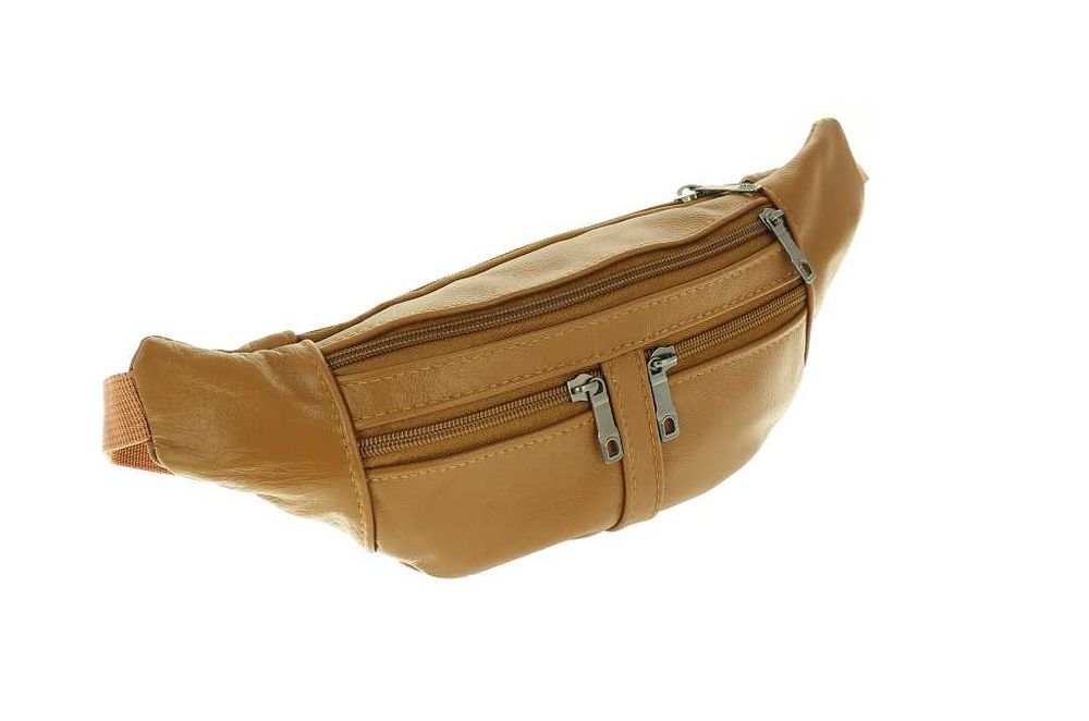 Skórzana nerka do pasa nerka na ramię karmelowa skórzana 100%