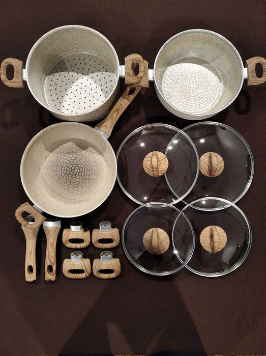 Celar Âmbar Cookware – Casserole, Frying Pan, Lids, Handles, and Side Handles64584572369794120