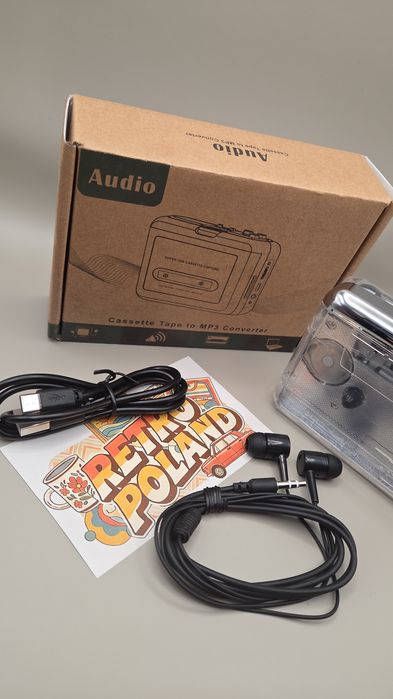 Przezroczysty walkman z funkcja przesyłania piosenek