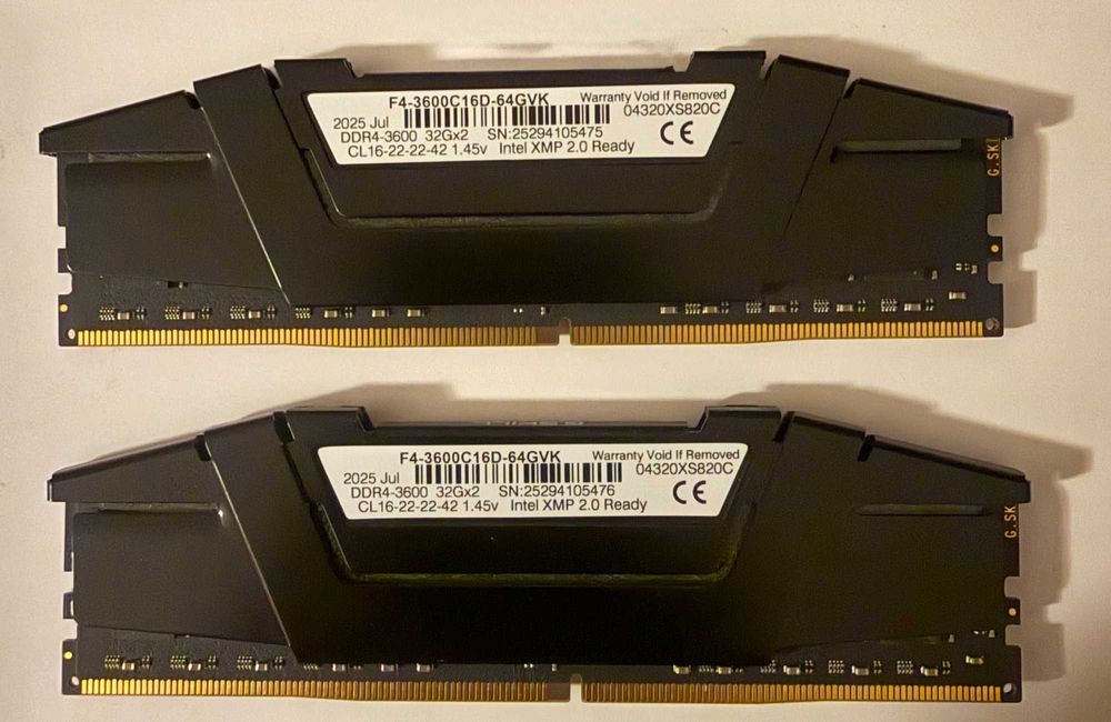 G.Skill Ripjaws V 64GB (2x32GB) DDR4 3600MHz CL16 RAM