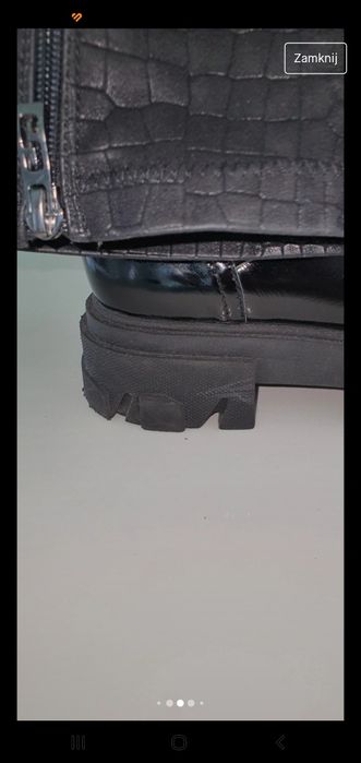 glany ojki Skórzane ciepłe Simen lakierowane  panterka jakość ekstra