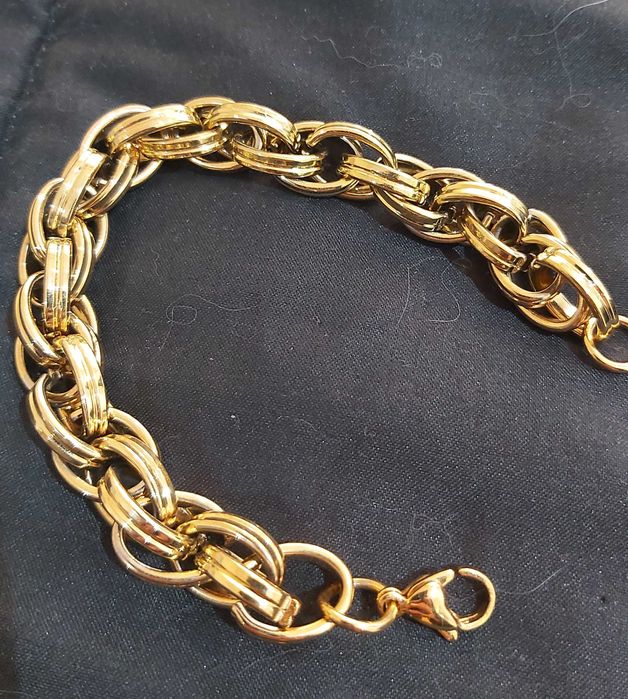 Pulseira grossa em aço inoxidável