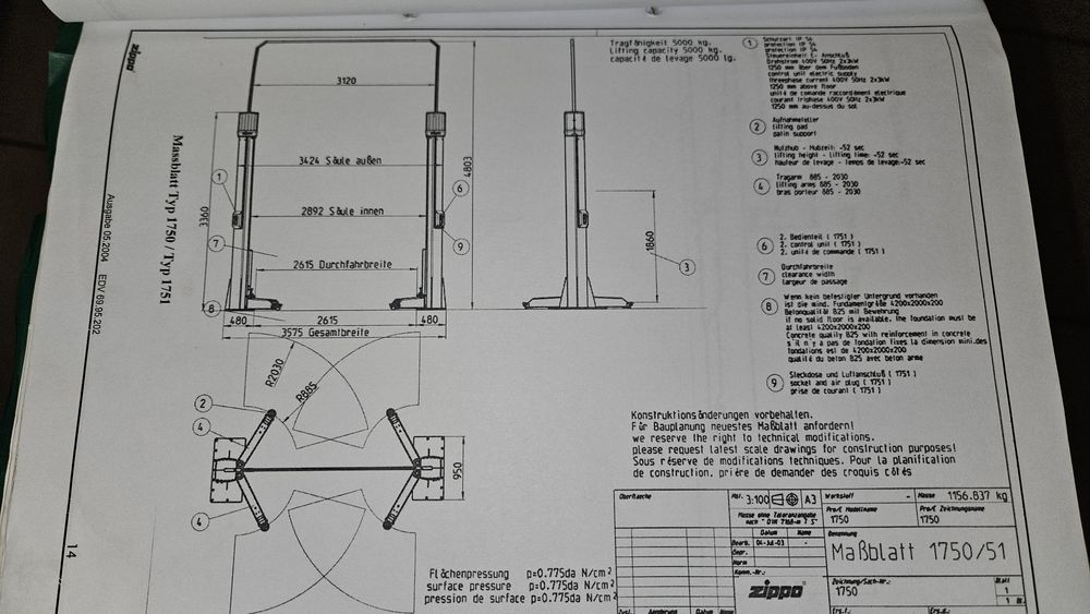 Podnośnik dwukolumnowy 5t zippo