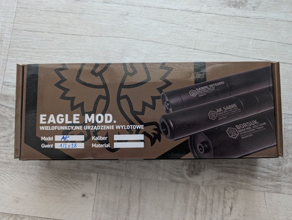 Uniwersalne urządzenie wylotowe Eagle Mod AR Sabre .223 (1/2x28) + Osłona termiczna (komplet)