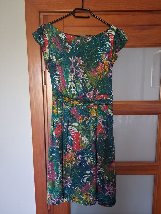 Sukienka letnia 38 M orsay kwiaty satyna