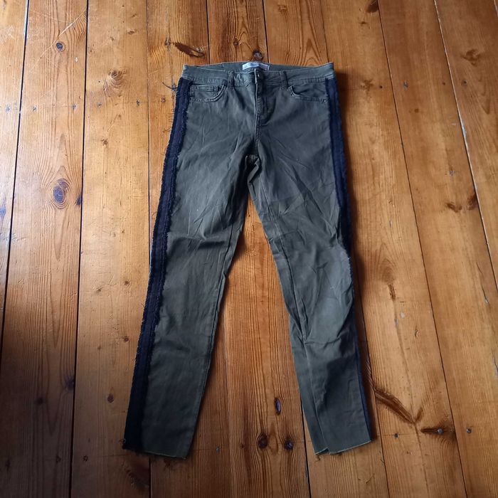 spodnie rurki zara m z lampasami