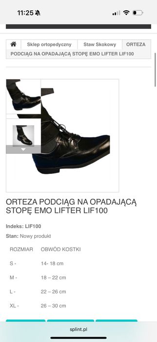 Orteza podciąg na opadają stopę EMO LIFTER LIF100