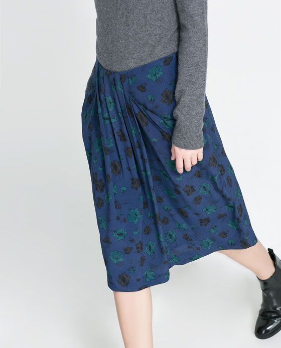 Базова Міді Спідниця Юбка Zara M-L з драпіруванням