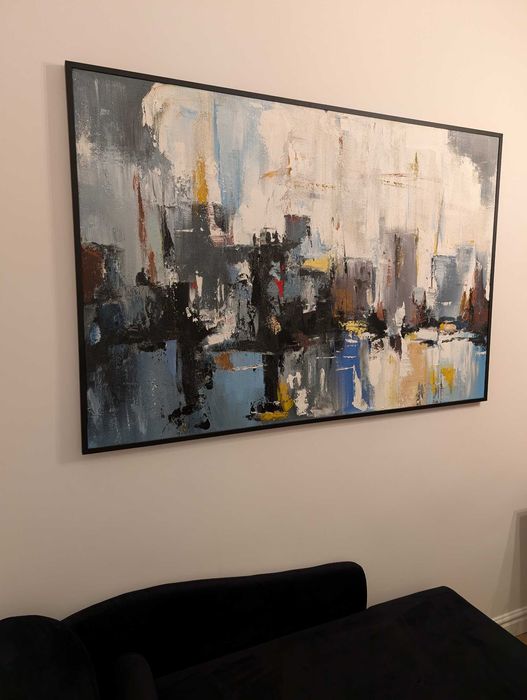 "Wrażenie Miasta" ręcznie malowany obraz na płótnie, 100x150 cm