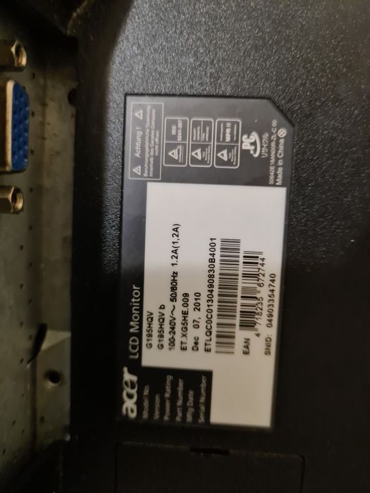 Acer LCD Monitor64752120306178123