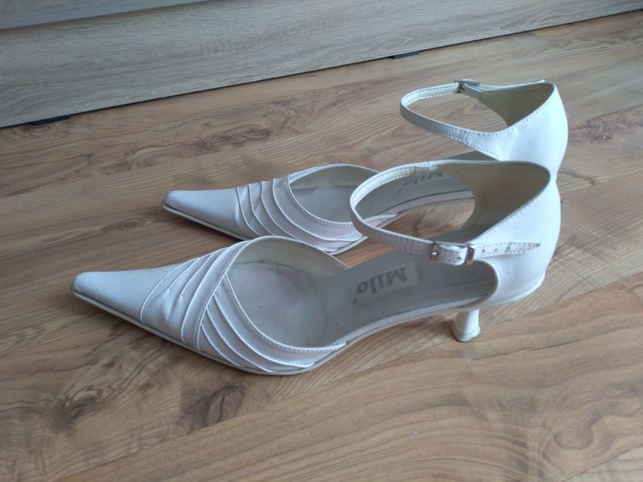 Buty białe ślubne i nie tylko r.39/40, wkładka 25cm