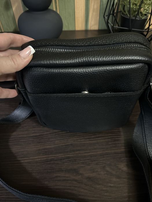 Сумка мужская из натуральной кожи . Барсетка из телячьей кожи Флотар .