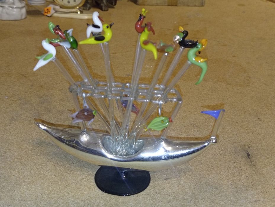 Szkło Lauscha mieszadełka/ wykałaczki