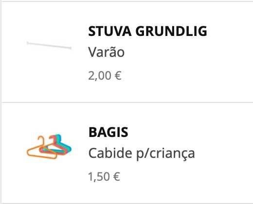 Roupeiro para criança IKEA FRITIDS com caixa de arrumação.