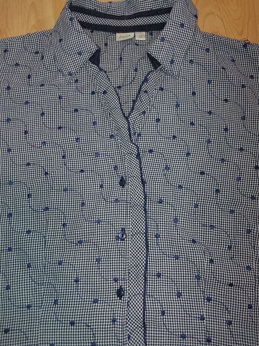 Elegancka bluzka damska granat r 46 48 piękna z bawełny