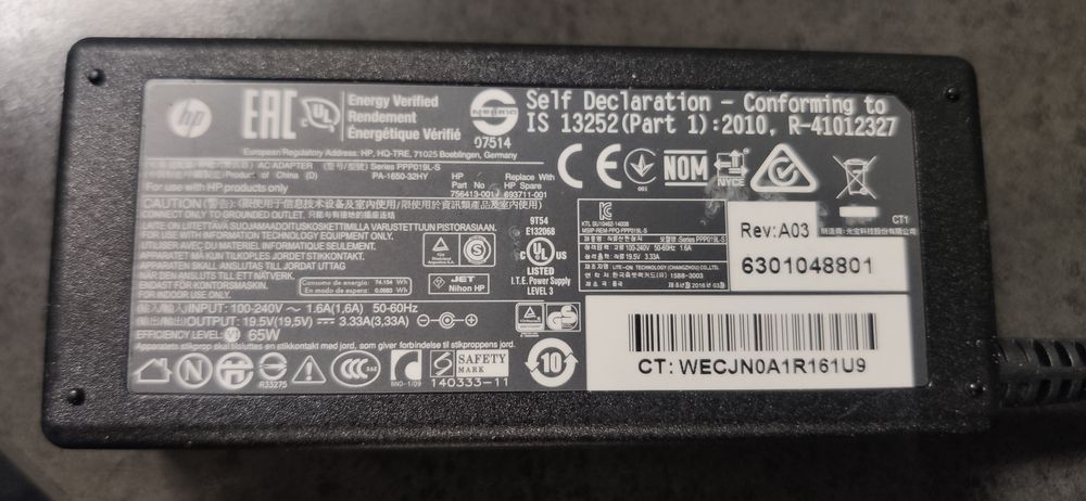 Zasilacz HP 19,5V 3,33A 65W Model: PA-1650-32HY