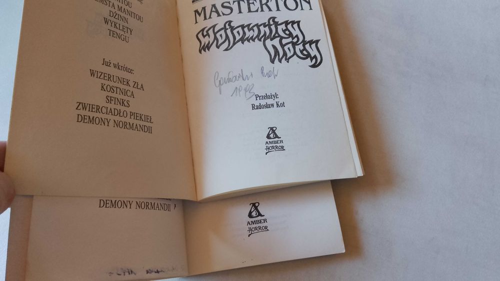 G. Masterton "Wojownicy Nocy" 1, 2, wydanie pierwsze 1991