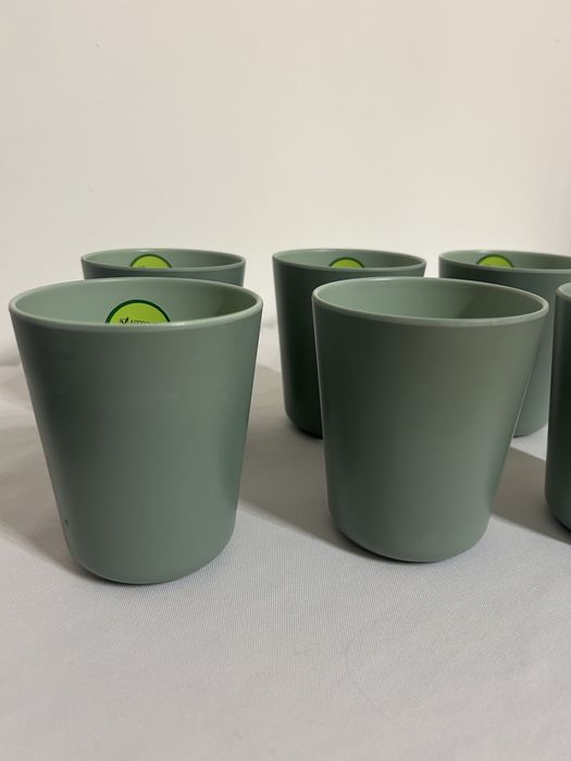 Zestaw 6 zielonych kubków z melamimy 400ml nr.8622