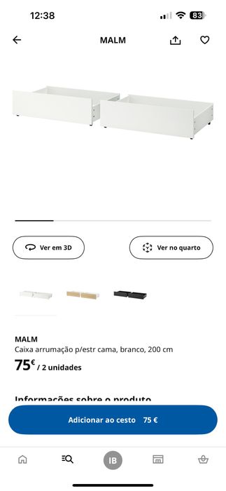 Cama solteiro com gavetas MALM ikea