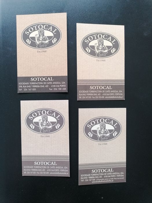 Conjunto de 4 calendários de bolso dos Cafés Sotocal