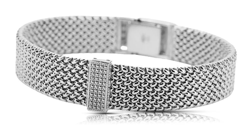 Bransoleta damska męska z białego 14k złota coth003w&lbw003w Poznań