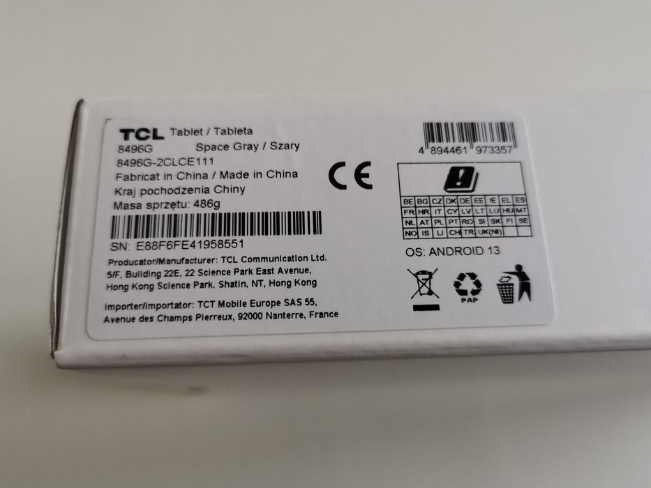 Tablet TCL TAB10 gen2 64 GB/4GB RAM/szary NOWY