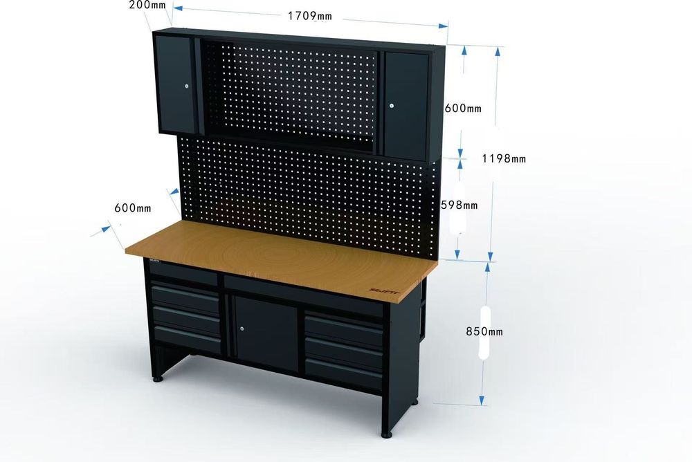 SEJFTI ALFA-27-7016 stół warsztatowy antracyt+czarny