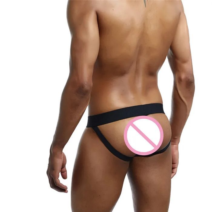 Sexy Męskie Sportowe Jockstrapy z Siatką i Kieszonką na Trening - M