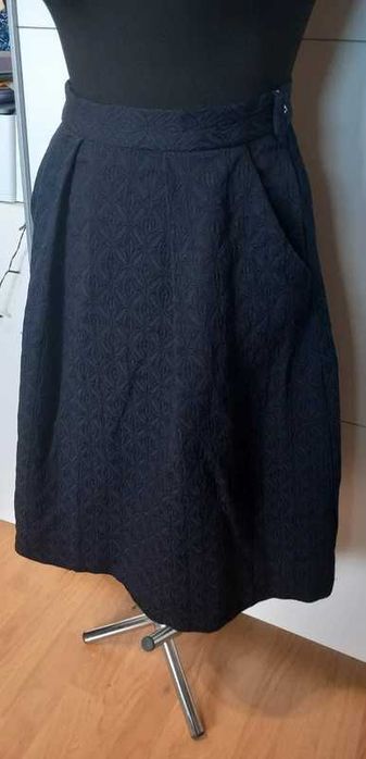 granowa spódnica elegancka zara granatowy
