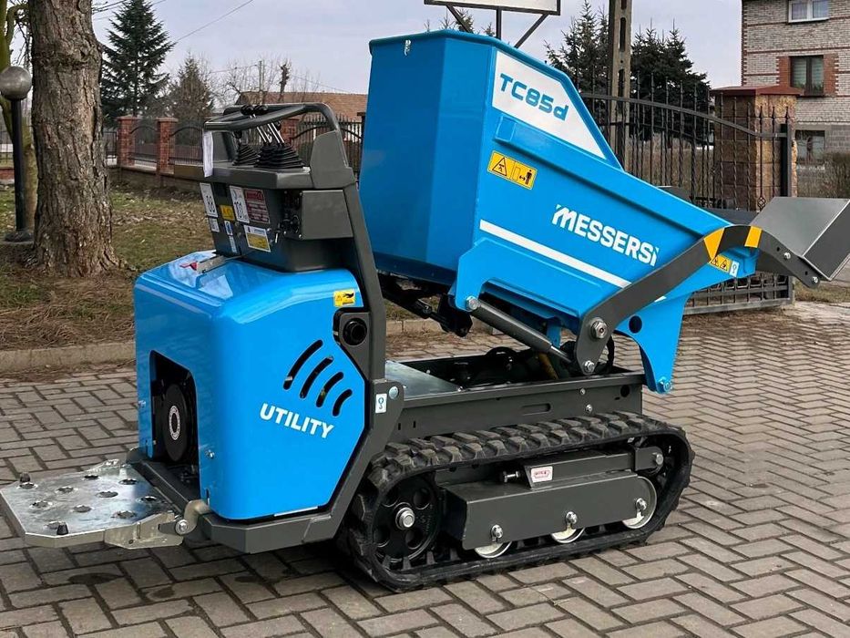 MESSERSI TC85d Miniwozidło Gąsienicowe 850 kg | Mini Taczka | Miniwywrotka | Dumper Budowlany | YANMAR Diesel 10 KM | Nowe