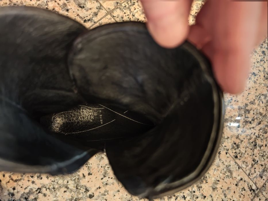 Botas Pretas em Pele Genuína Waldläufer (Tam. 37)