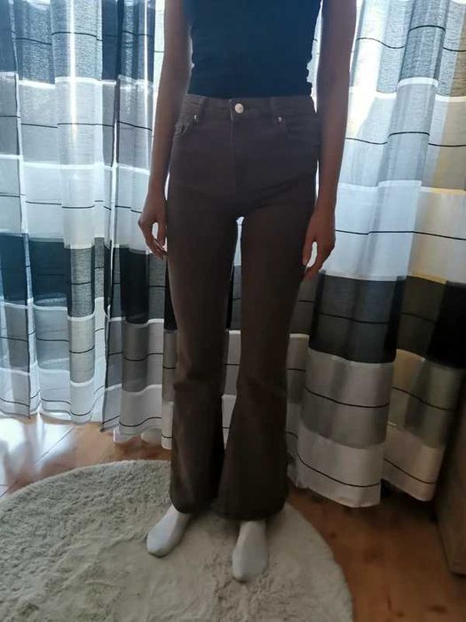 Spodnie Berska brązowe flare medium waist roz. S