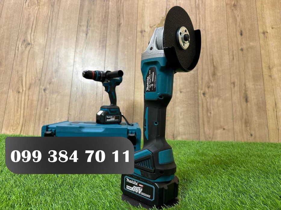 Набір 2в1 Makita Аккумуляторний Болгарка Шуруповерт DGA504 - DHP485BL