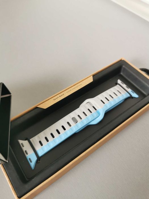 pasek do Apple Watch Sport Band szaro niebieski (NOWY) 44mm 45mm 49mm