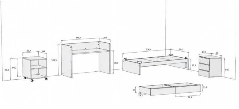Berço convertível Alondra Kubo