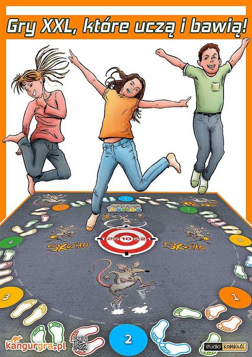 GRA W SZCZURA KOMBO gra podłogowa XXL dla DZIECI do skakania 2,5x2,5 m