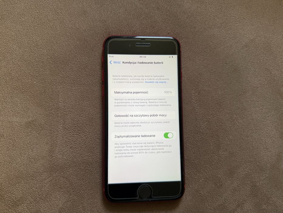 iPhone 8 Red   100%  Kondycja Baterii
