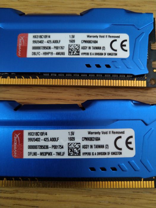2 x 4 GB Ram ddr3 1800 MHz