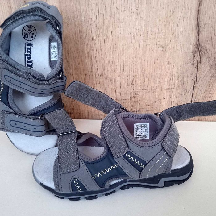Нові німецькі дитячі босоніжки на липучках, сірі сандалі, літо, р. 26