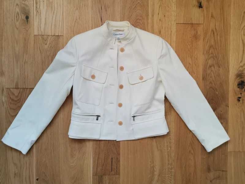 S 36 Calvin Klein marynarka żakiet kremowy