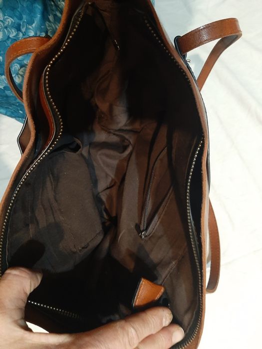 Torba, torebka damska, brązowa, skórzana