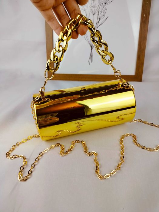 Nowa złota kopertówka beczułka nietypowa oryginalna modna