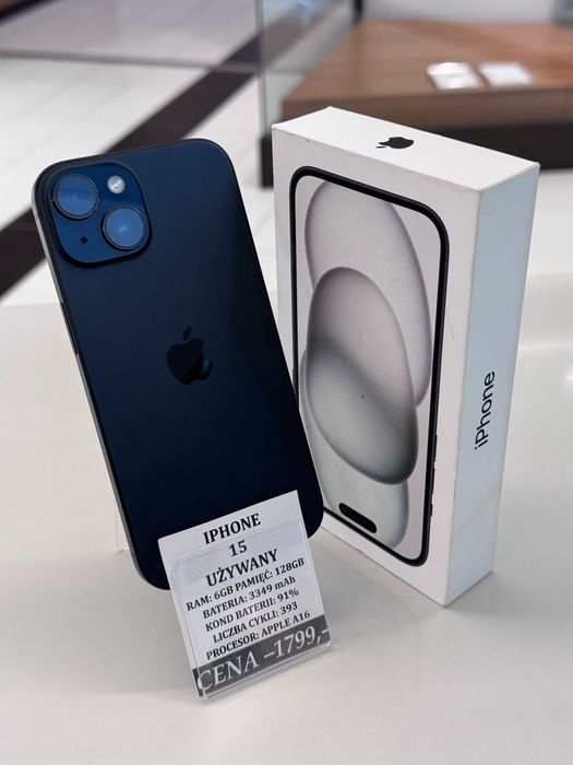 iPhone 15 128GB Bat 91% Topcase Vivo *Raty 0%