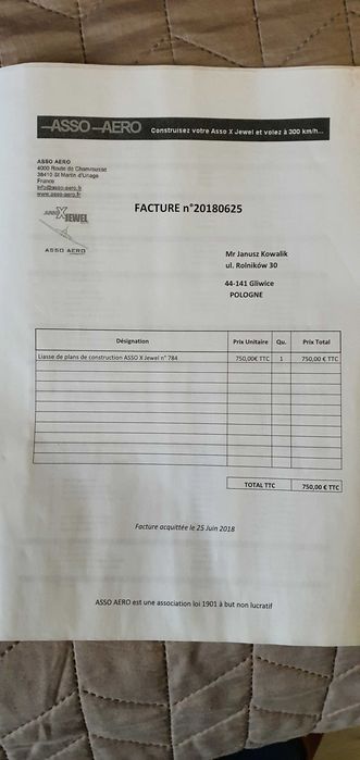 Dokumentacja plany budowy samolotu Asso X Jewel